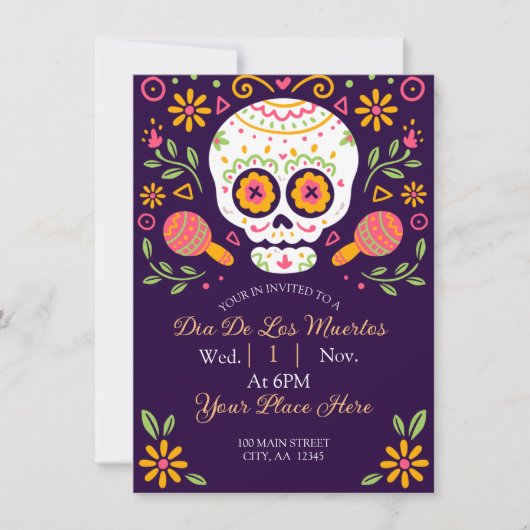 Dia De Los Muertos Feestdagenkaart (Voorkant)
