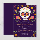 Dia De Los Muertos Feestdagenkaart (Voorkant / Achterkant)