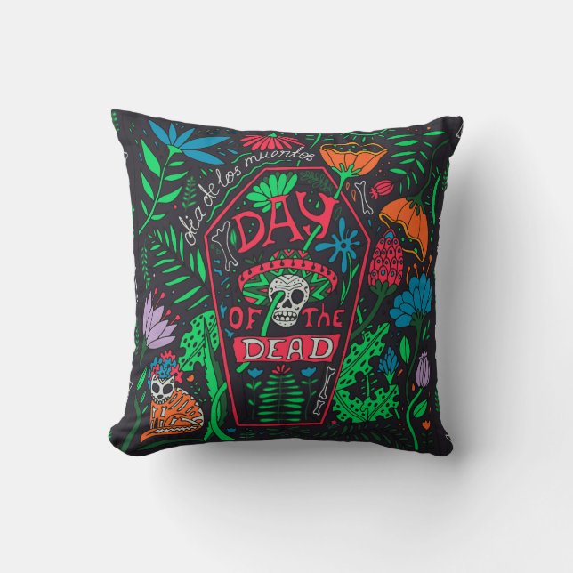 Dia de los Muertos: Feestelijke Kaart Set Kussen (Voorkant)