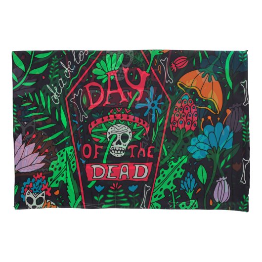 Dia de los Muertos: Feestelijke Kaart Set Kussensloop (Voorkant)