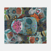 Dia De Los Muertos Fleece Deken (Voorkant (Horizontaal))
