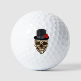 dia de Los Muertos Gentleman Sugar Skull Golfballen