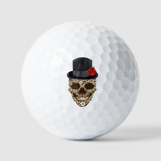  dia de Los Muertos Gentleman Sugar Skull Golfballen (Voorkant)