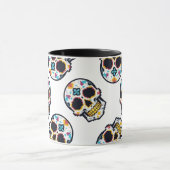 Dia De Los Muertos Gepixeliseerd Schedelpatroon Mok (Midden)