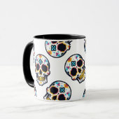 Dia De Los Muertos Gepixeliseerd Schedelpatroon Mok (Voorkant links)