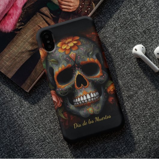 Dia de los Muertos geschilderde schedel aanpasbaar Case-Mate iPhone Case