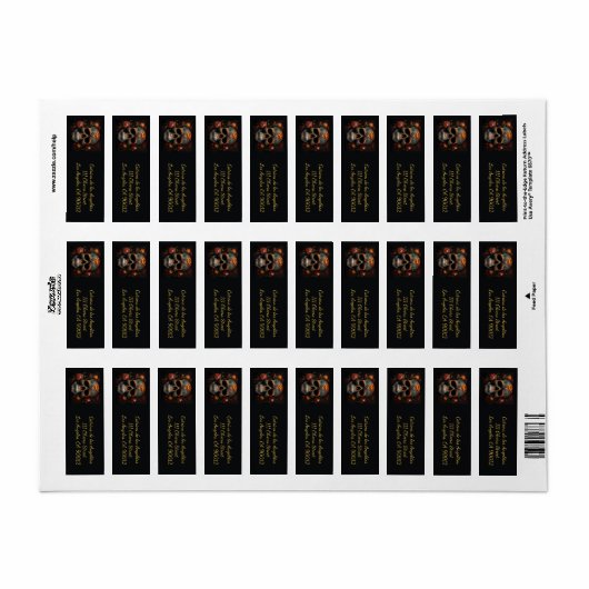 Dia de los Muertos geschilderde schedel aanpasbaar Etiket (Full Sheet)