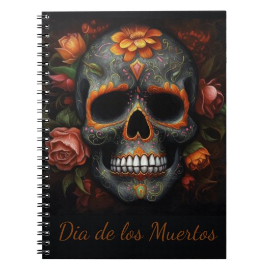 Dia de los Muertos geschilderde schedel aanpasbaar Notitieboek (Voorkant)