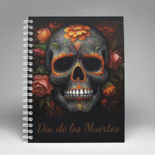 Dia de los Muertos geschilderde schedel aanpasbaar Notitieboek