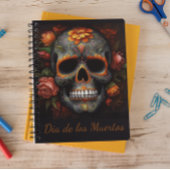 Dia de los Muertos geschilderde schedel aanpasbaar Notitieboek