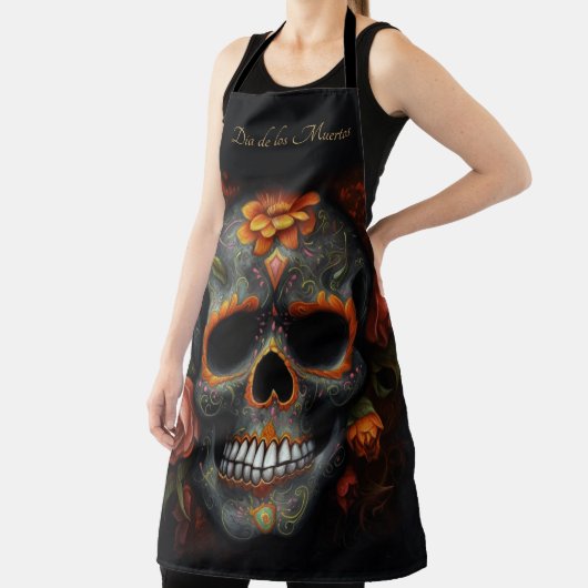 Dia de los Muertos geschilderde schedel aanpasbaar Schort (Insitu)