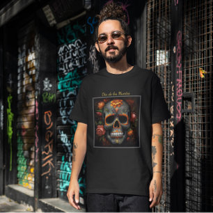 Dia de los Muertos geschilderde schedel bloem cala T-shirt