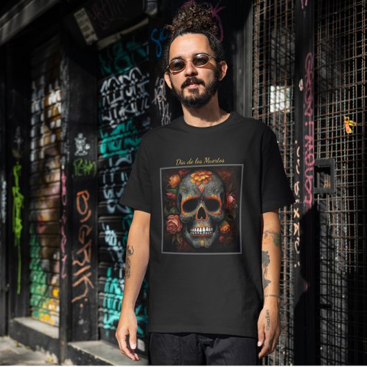 Dia de los Muertos geschilderde schedel bloem cala T-shirt