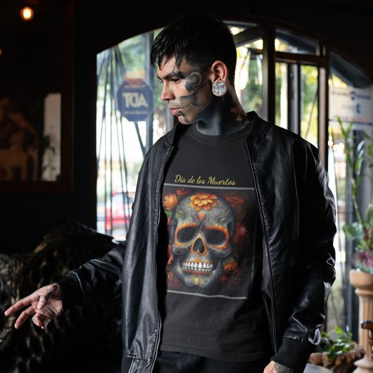 Dia de los Muertos geschilderde schedel bloem cala T-shirt