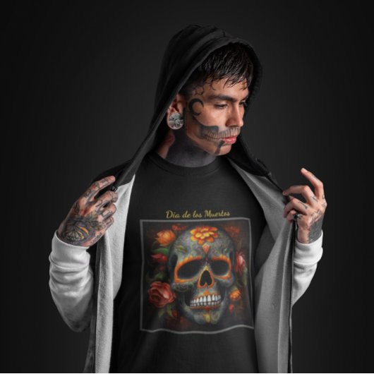 Dia de los Muertos geschilderde schedel bloem cala T-shirt