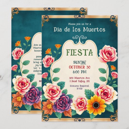 💀🎉Dia de los Muertos Gilded & Gone: Kaart (Voorkant / Achterkant)