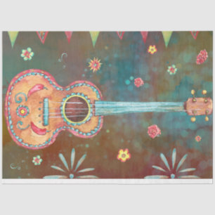 Dia de los muertos gitaar - levendige viering tissuepapier