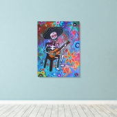 Dia de los Muertos Gitarero Canvas Afdruk (Insitu (Houten vloer))