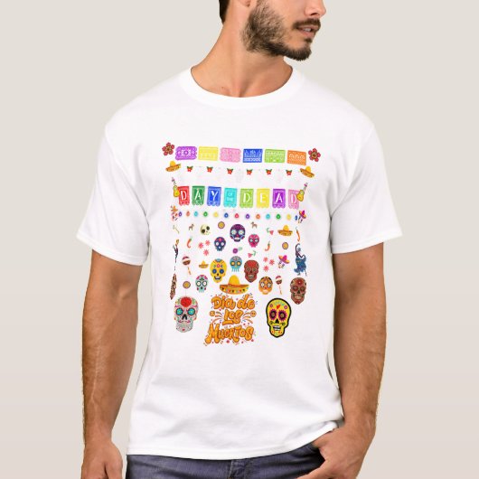 Dia De Los Muertos Grappige Dag van T-shirt (Voorkant)