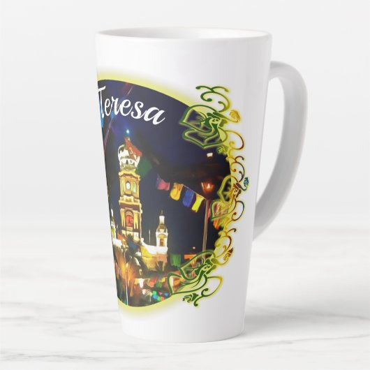 Dia de Los Muertos Guadalupe Church PV-190130 Latte Mok (Rechterhoek)