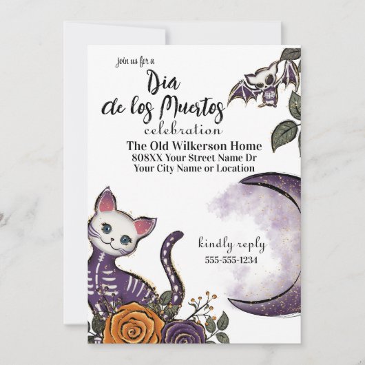 Dia de los Muertos Halloween-feest Kaart (Voorkant)