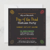 Dia de los Muertos Halloween Party Invitation Kaart (Achterkant)