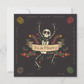 Dia de los Muertos Halloween Party Invitation Kaart (Voorkant)