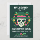 Dia de los Muertos Halloween Party Invitation Kaart (Voorkant)