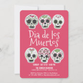 Dia de los Muertos Halloween Party Invitation Kaart (Voorkant)