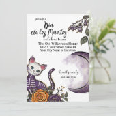 Dia de los Muertos Halloween Party Kaart (Staand voorkant)