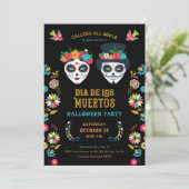 Dia de los Muertos Halloween Party Kaart (Staand voorkant)