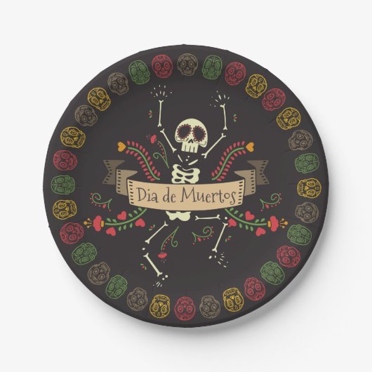 Dia de los Muertos Halloween Party | Papieren Bord (Voorkant)