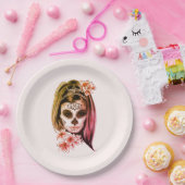 Dia De Los Muertos & Halloween Party Papieren Bordje (Feest)