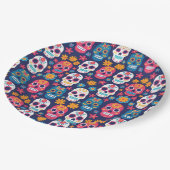 Dia de Los Muertos Halloween Patroon Papier Borden Papieren Bordje (Gekanteld)