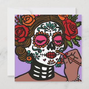 Día de los Muertos Hand getekend Catrina Kaart