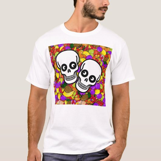 Dia De Los Muertos - Happy Couple W/Fruit T-shirt (Voorkant)