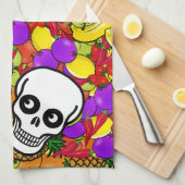 Dia De Los Muertos - Happy Couple W/Fruit Theedoek (Quarter Fold)
