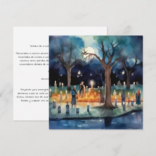 Dia de los Muertos "Heilige Herinneringen Begraafp Kaart (Voorkant / Achterkant)