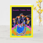 Dia de los Muertos Herinner je Celebrate Dance Kaart (Gele Bloem)