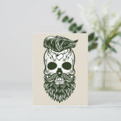 Dia De Los Muertos/Hipster Skull Briefkaart (Staand voorkant)