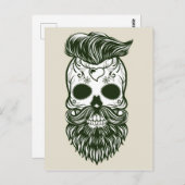 Dia De Los Muertos/Hipster Skull Briefkaart (Voorkant / Achterkant)