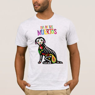 Dia De Los Muertos Hondenskelet T-shirt
