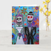 DIA DE LOS MUERTOS HUWELIJK KAART (Gele Bloem)