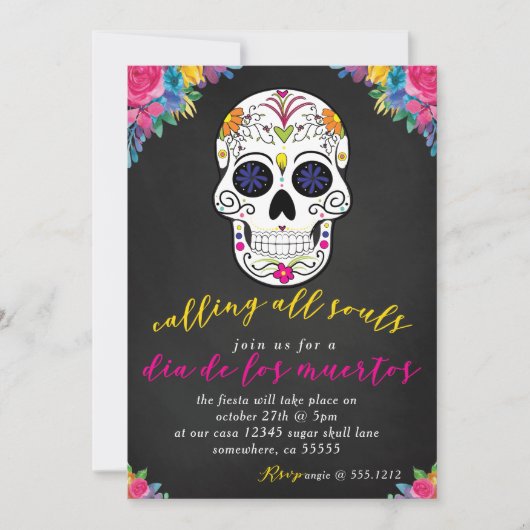 DIA DE LOS MUERTOS INVITE KAART (Voorkant)