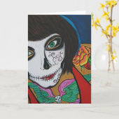 Dia DE los Muertos Kaart (Gele Bloem)