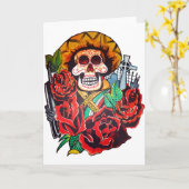 dia de los muertos kaart (Gele Bloem)