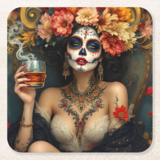 Dia De Los Muertos Kartonnen Onderzetters
