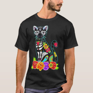 Dia de los Muertos Kattendag van de Doden Hallowee T-shirt