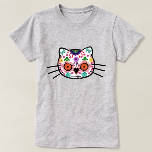 Dia de los Muertos Kitten Cat Halloween T-shirt (Design voorkant)