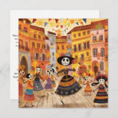 "Dia de los Muertos", kleurrijk schedeldoek Kaart (Voorkant / Achterkant)